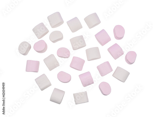 Marshmallows isolated on transparent background. PNG