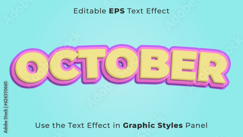 Editable EPS Text Effect of October for Title and Poster