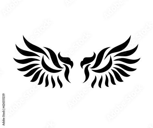 illustration vector graphic of wings tribal tattoo ornament element