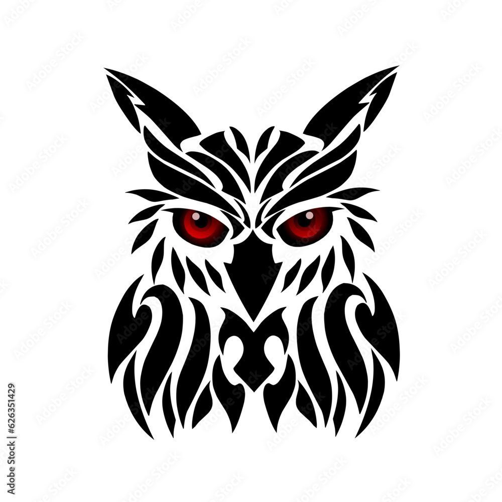 Obraz premium illustration vector graphic of owl tribal art tattoo