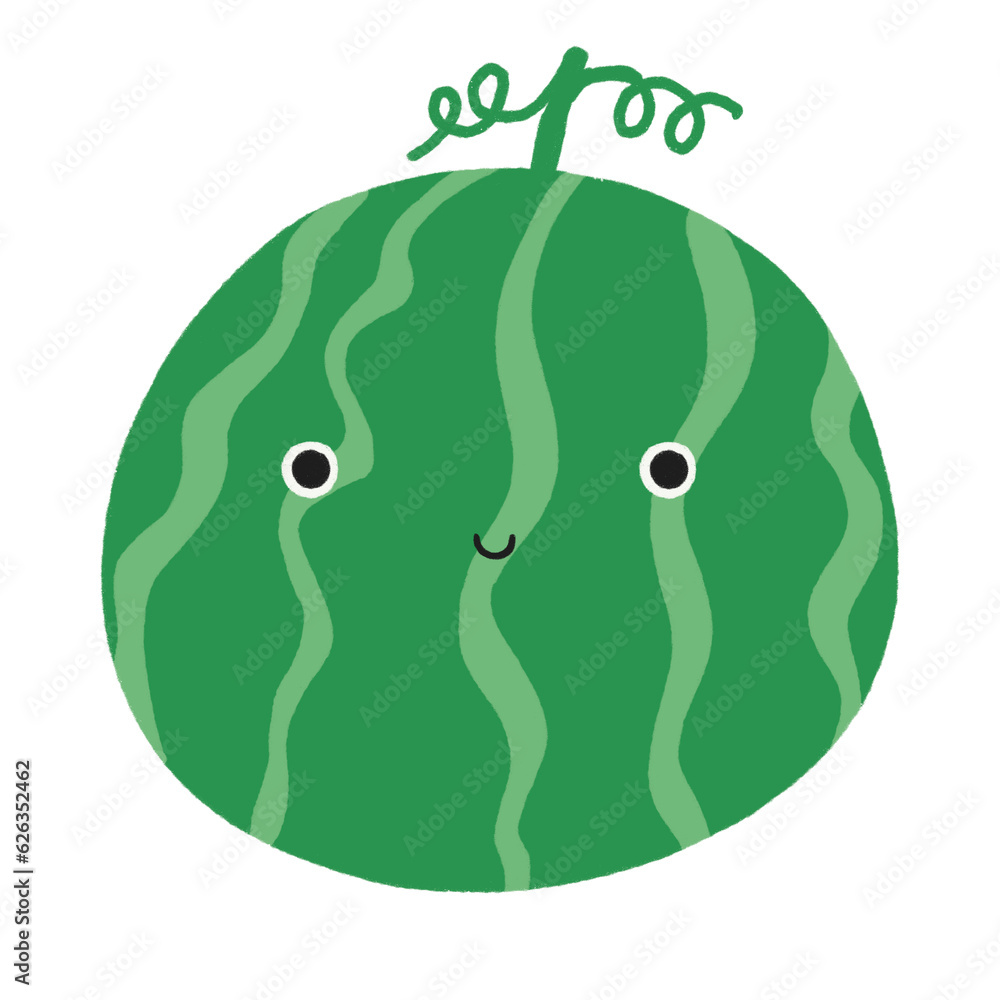 Naklejka premium Cute watermelon fruity cartoon 