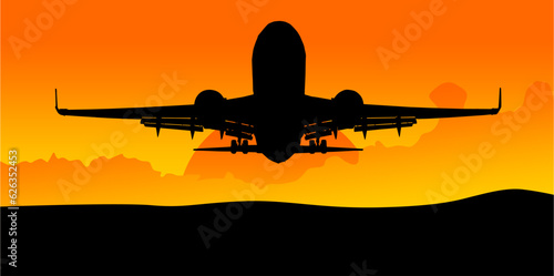 avion, silueta, ilustracion, aeronautica, vector, contorno