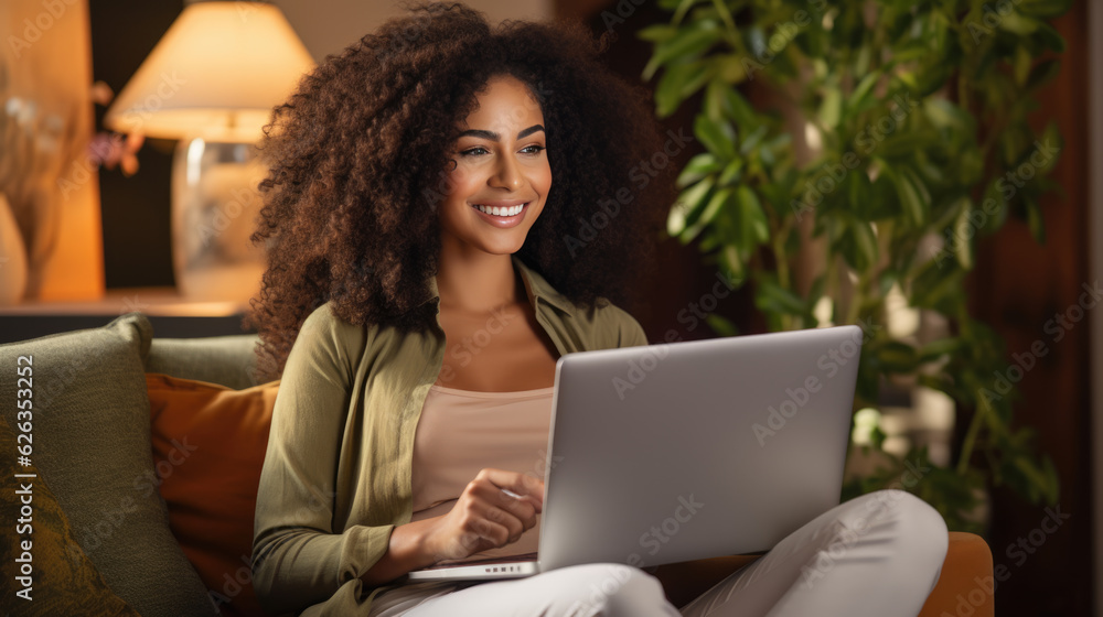 Young woman working on a laptop. Young woman working on a laptop.