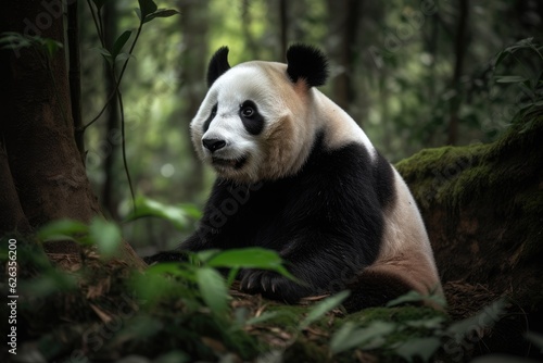 Serene Majesty  The Panda among the Bamboos  generative IA