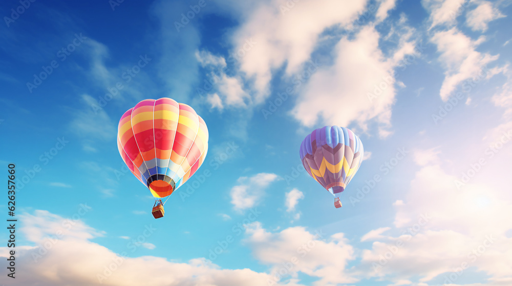 Naklejka premium Hot-Air Balloons in the sky.Generative AI