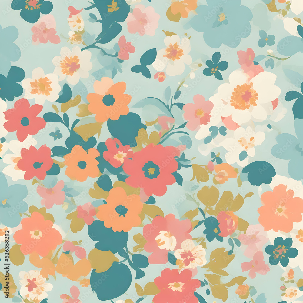 Fototapeta premium Seamless floral pattern 