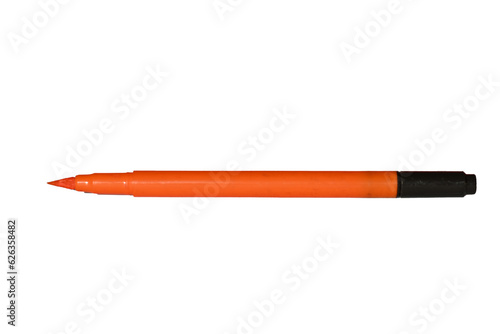 Canvas Print Orange felt-tip pen isolated white background