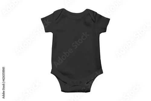 Blank black baby bodysuit isolated