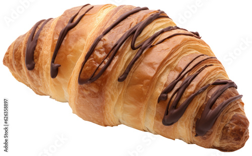 Chocolate Croissant. Isolated on Transparent Background
