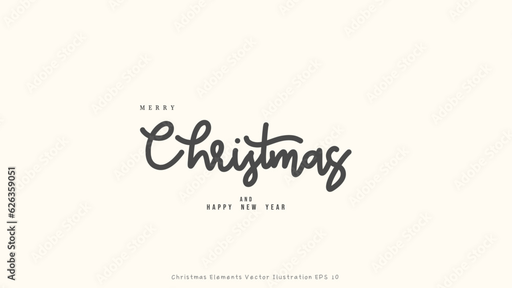 Merry Christmas and happy new year handwriting on background ,Element in Christmas holiday , illustration Vector Merry Christmas and happy new year handwriting on background ,Element in Christmas holiday , illustration Vector