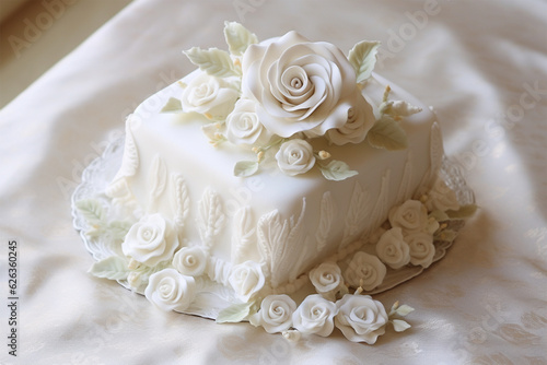 Originally decorated milk wedding cake