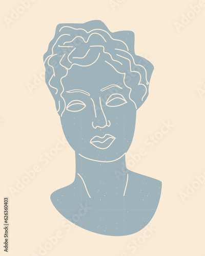 bust of ancient Greek woman, goddess. 