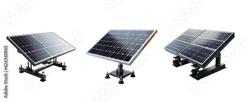 solar panel isolated on transparent background ,solar power plant ,generative ai