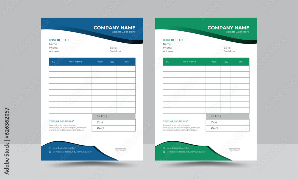 invoice template design
