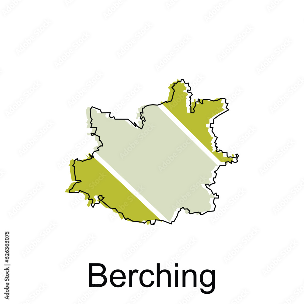 vector map of Berching modern outline, High detailed vector illustration vector Design Template, suitable for your company