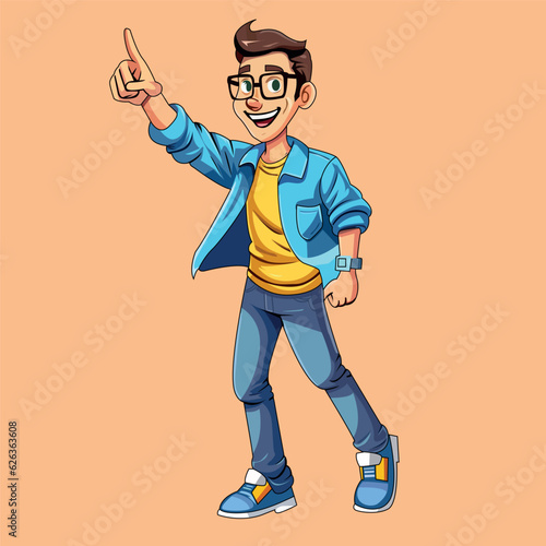 Free vector a handsome Boy Cartoon Character