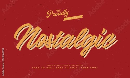 vintage retro editable text effect alphabet font typography typeface