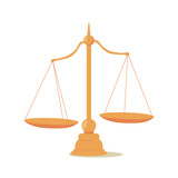 Scales of justice. Balance and justice, law concept. Vector icon. Cartoon minimal style