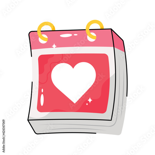 Valentine month doodle vector outline Sticker. EPS 10 file