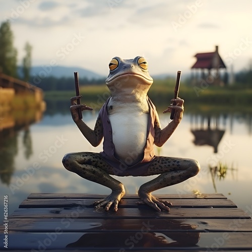 Yoga-Session im Teich: Der gelassene Frosch © Joseph Maniquet