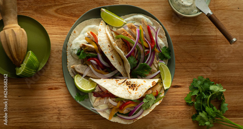 tacos on a plate viewed from above