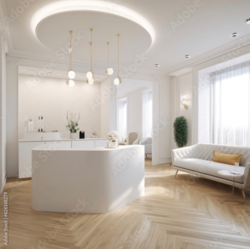 Modern White Clinic Lobby Design