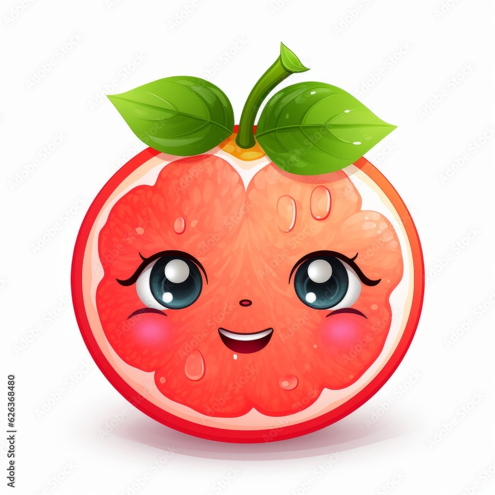 Obraz premium Happy Grapefruit Cartoon Mascot