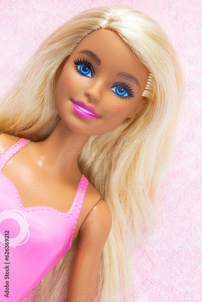 A beautiful stylish plastic barbie doll Barbie body part, Toy for