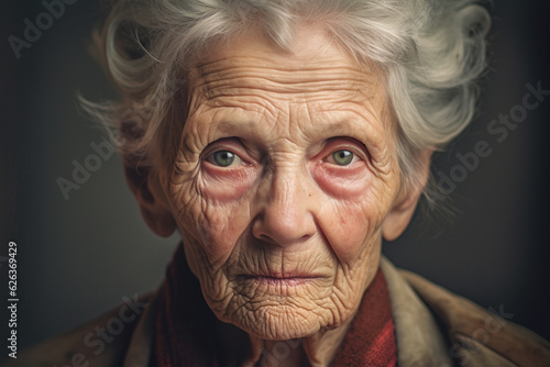 Fotografie, Tablou Portrait of sad every old woman