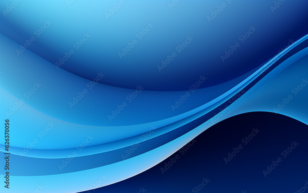 Fototapeta premium Abstract blue background with smooth shining lines