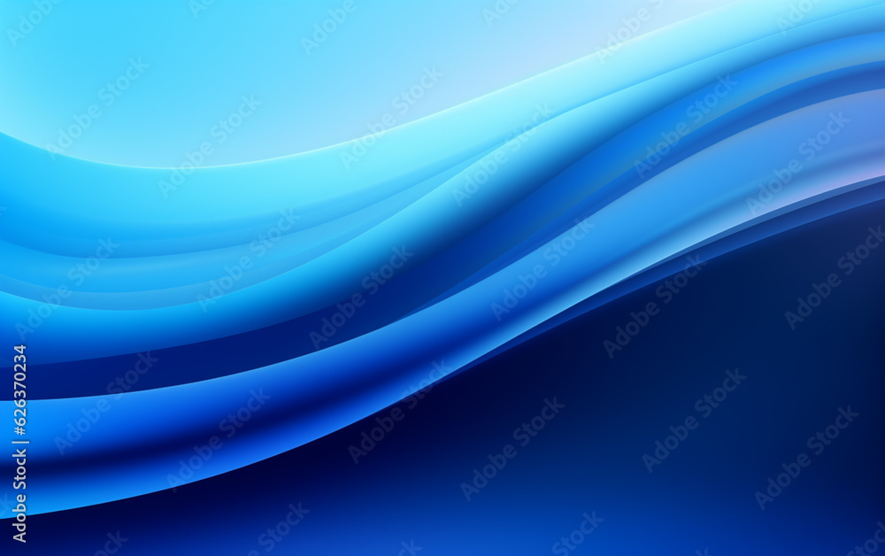 Fototapeta premium Abstract blue background with smooth shining lines
