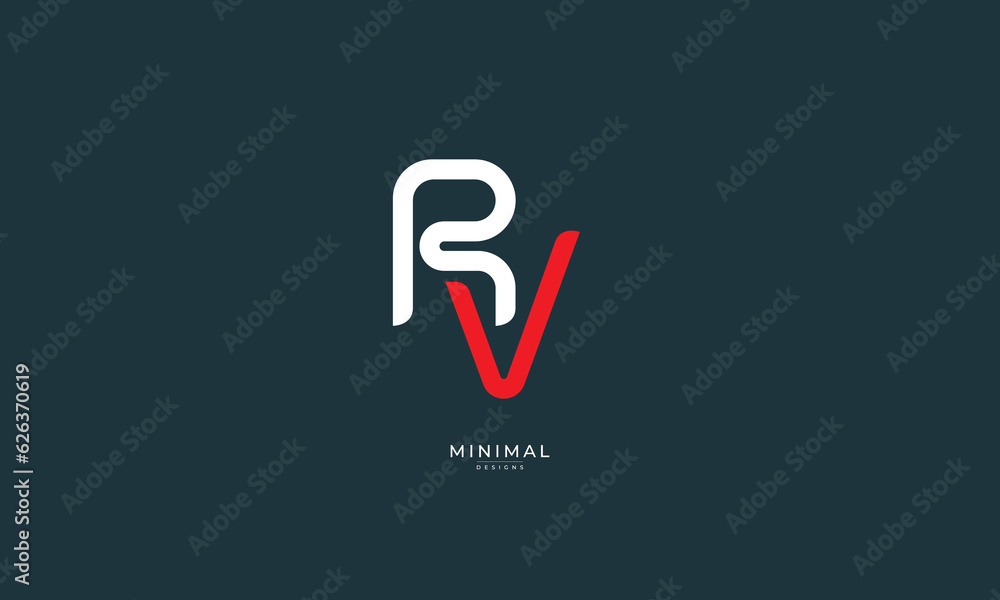 Alphabet letter icon logo RV Alphabet letter icon logo RV