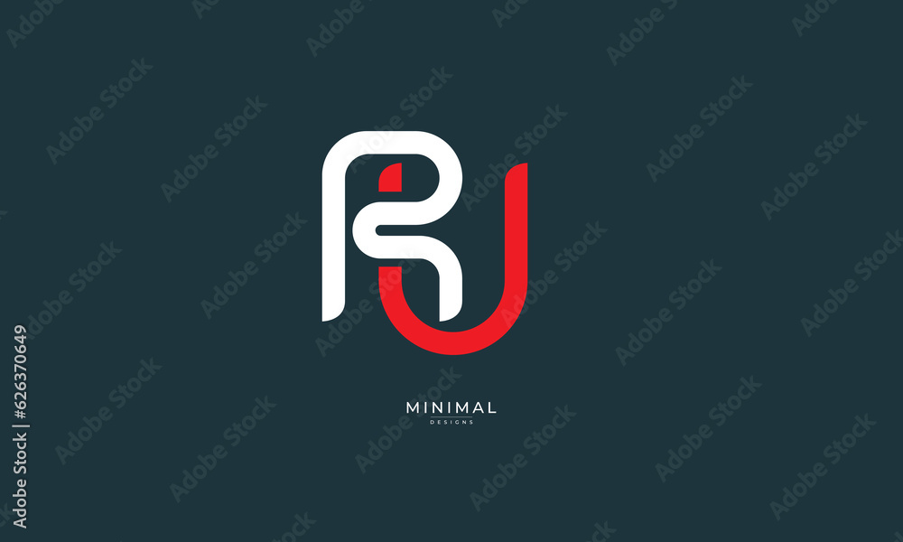 Alphabet letter icon logo RU Alphabet letter icon logo RU