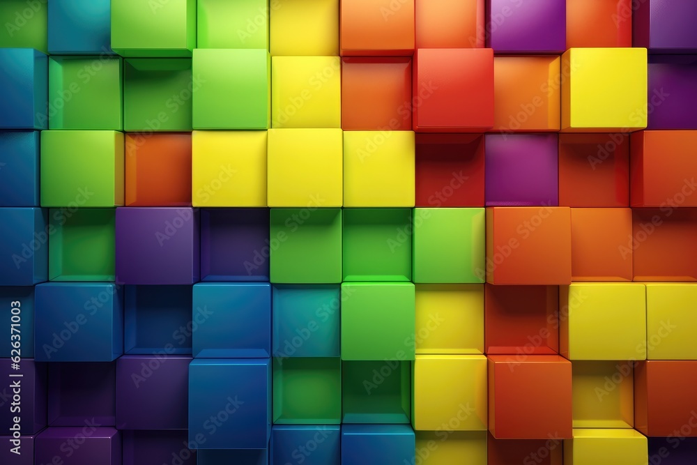 Small square boxes in LGBT rainbow colors, background, generative ai Small square boxes in LGBT rainbow colors, background, generative ai