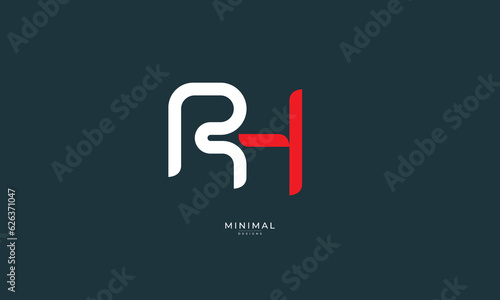 Alphabet letter icon logo RH