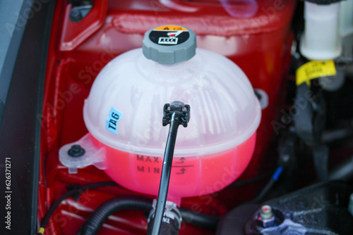 Coolant expansion tank on a brand new vehicle