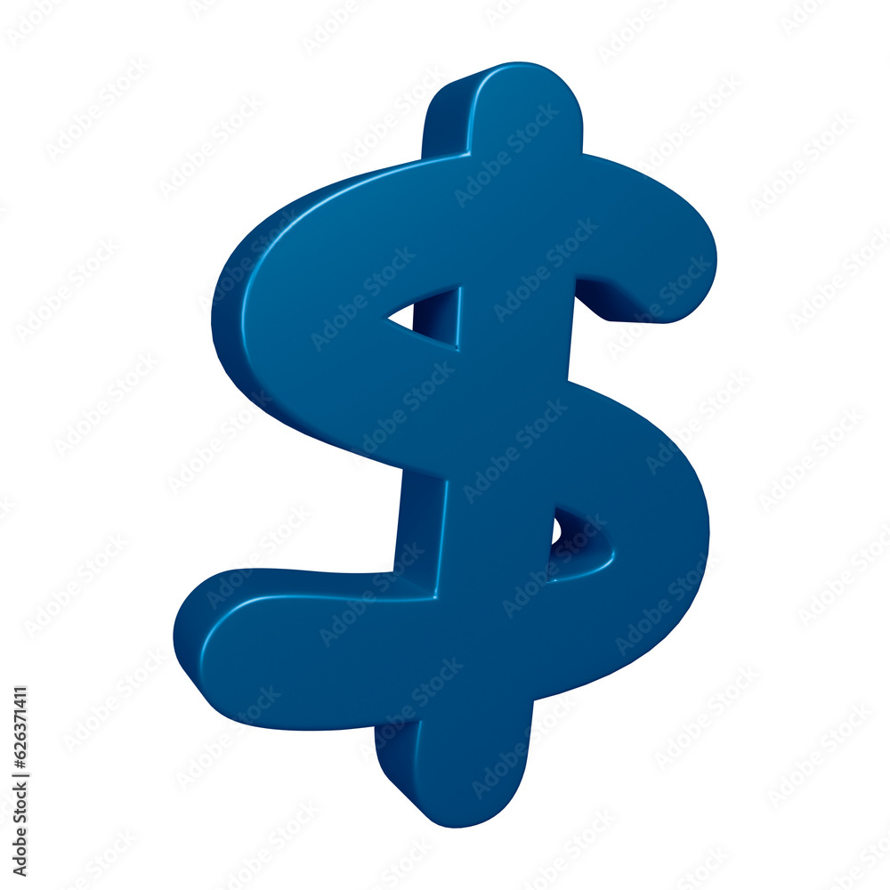 3D blue dollar symbol or icon design 3D blue dollar symbol or icon design