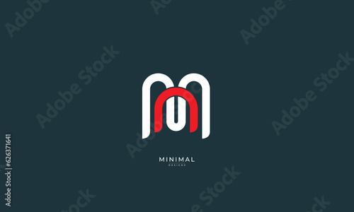 Alphabet letter icon logo MN or NM