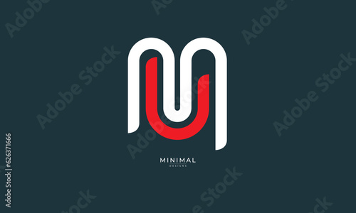 Alphabet letter icon logo MU or UM