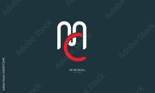 Alphabet letter icon logo MC or CM