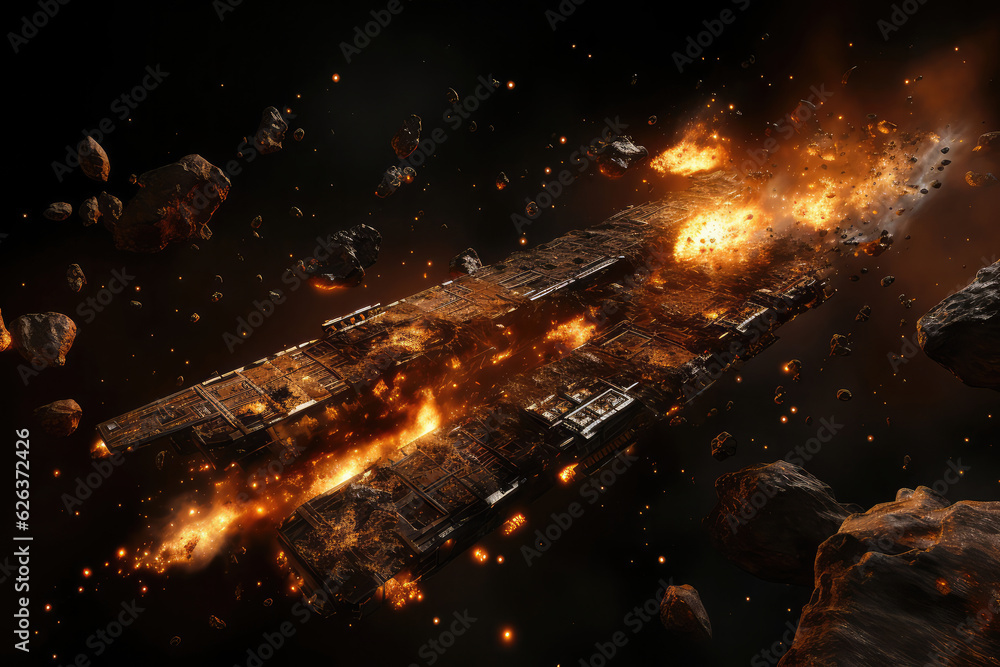 Space Involved Things Foto de The dramatic reentry of a spacecraft, enveloped in a fiery ...