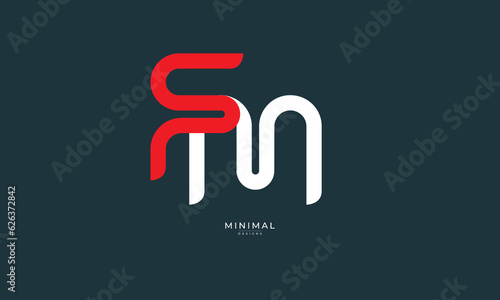 Alphabet letter icon logo FM