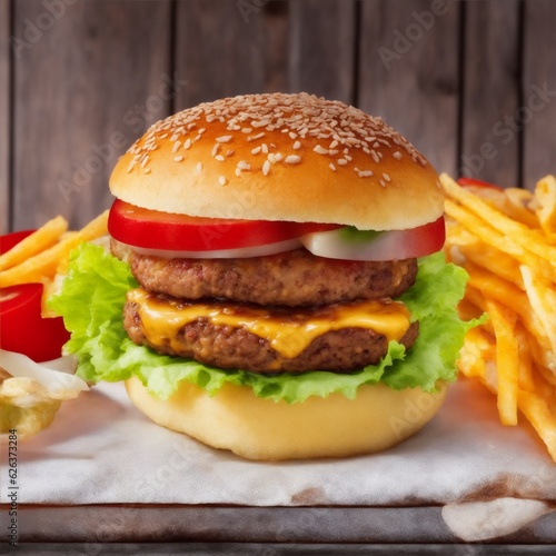Burger, food photography illustration