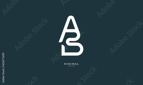 Alphabet letter icon logo AB