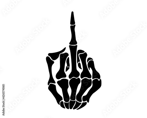 Skeleton middle finger gesture vector