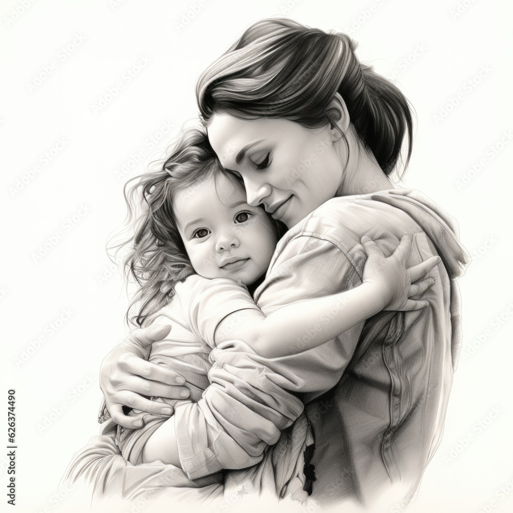 cartoon mother with child cartoon mother with child