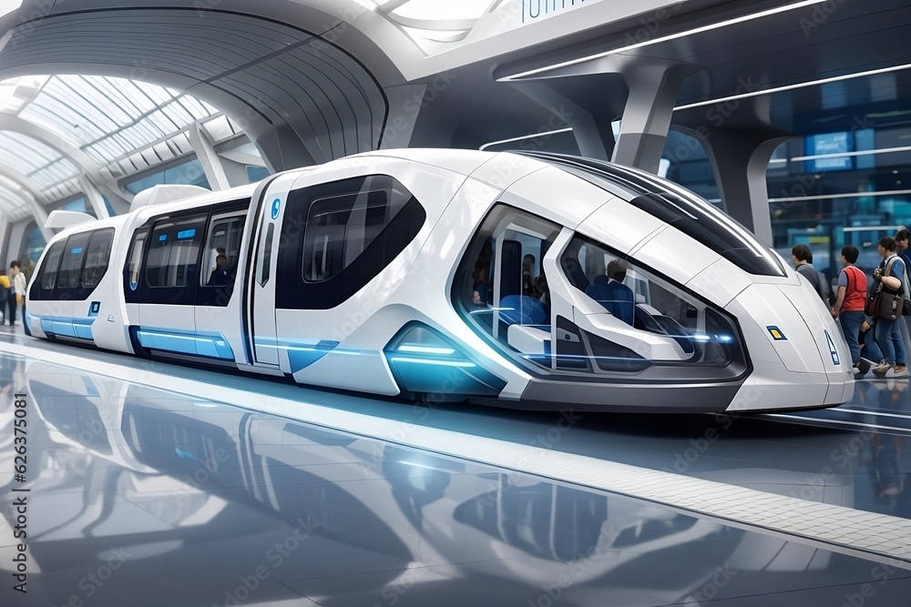Fototapeta premium futuristic public transport futuristic vehicle