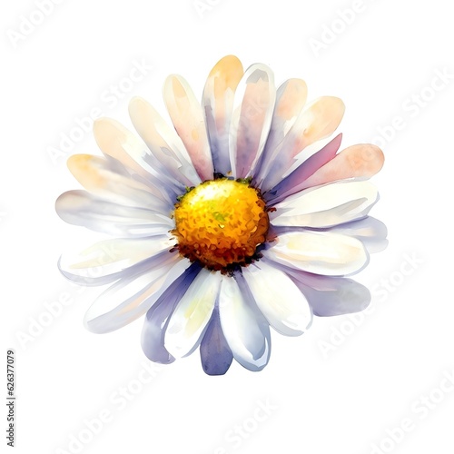 watercolor daisy flower. Illustration isolated on white background for design,print or background Generative AI