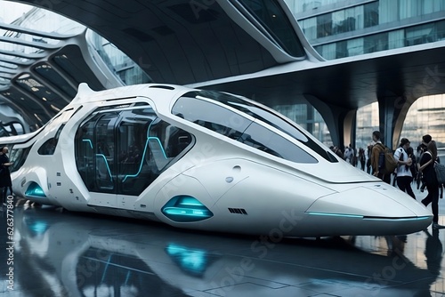 futuristic public transport futuristic vehicle © nimal