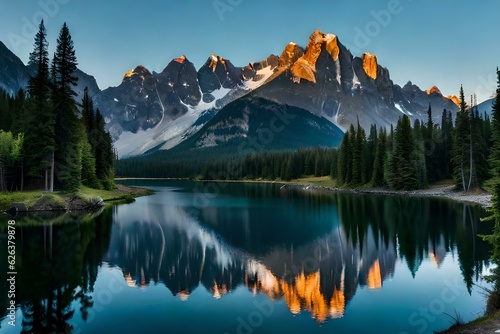 reflection in the mountains generated AI © PhotoFusionist 